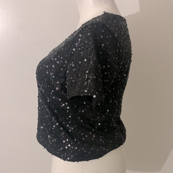 ❤️ FOREVER 21 black sequin top size XL - Picture 3 of 6
